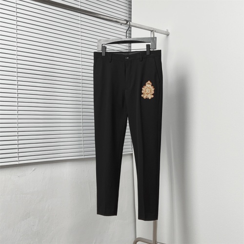 Dolce & Gabbana Sicilia Black Trousers with Heavy Embroidered Badge Detail 1 Dolce & Gabbana Sicilia Black Trousers with Heavy Embroidered Badge Detail