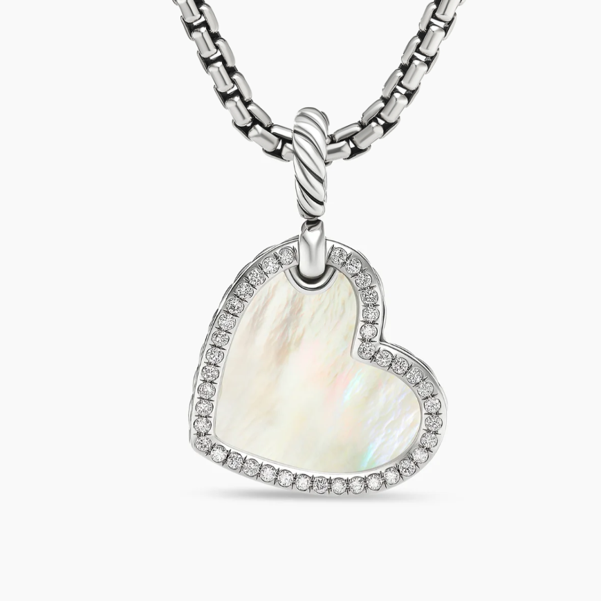 NO:110816,New David Yurman silver love white mother-in-law necklace. Chain is thick 2mm, length 45 5cm delay chain No. DYXL-131, jewelry quality, necklace19860909新款 David Yurman 银色爱心白贝母项链. 链条粗2mm,长度45 5cm延迟链  编号DYXL-131,饰品精品,necklace,Jewelry