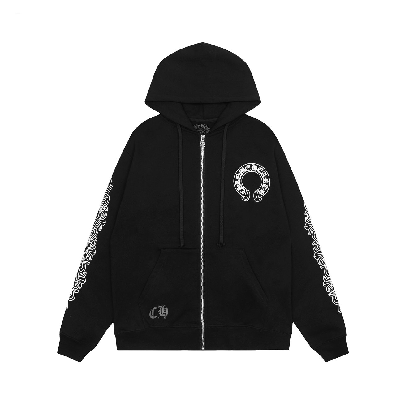 Buy best quality Replica
 Chrome Hearts Clothing Cardigans Sweatshirts Black White Embroidery Unisex Fall/Winter Collection Fashion Hooded Top