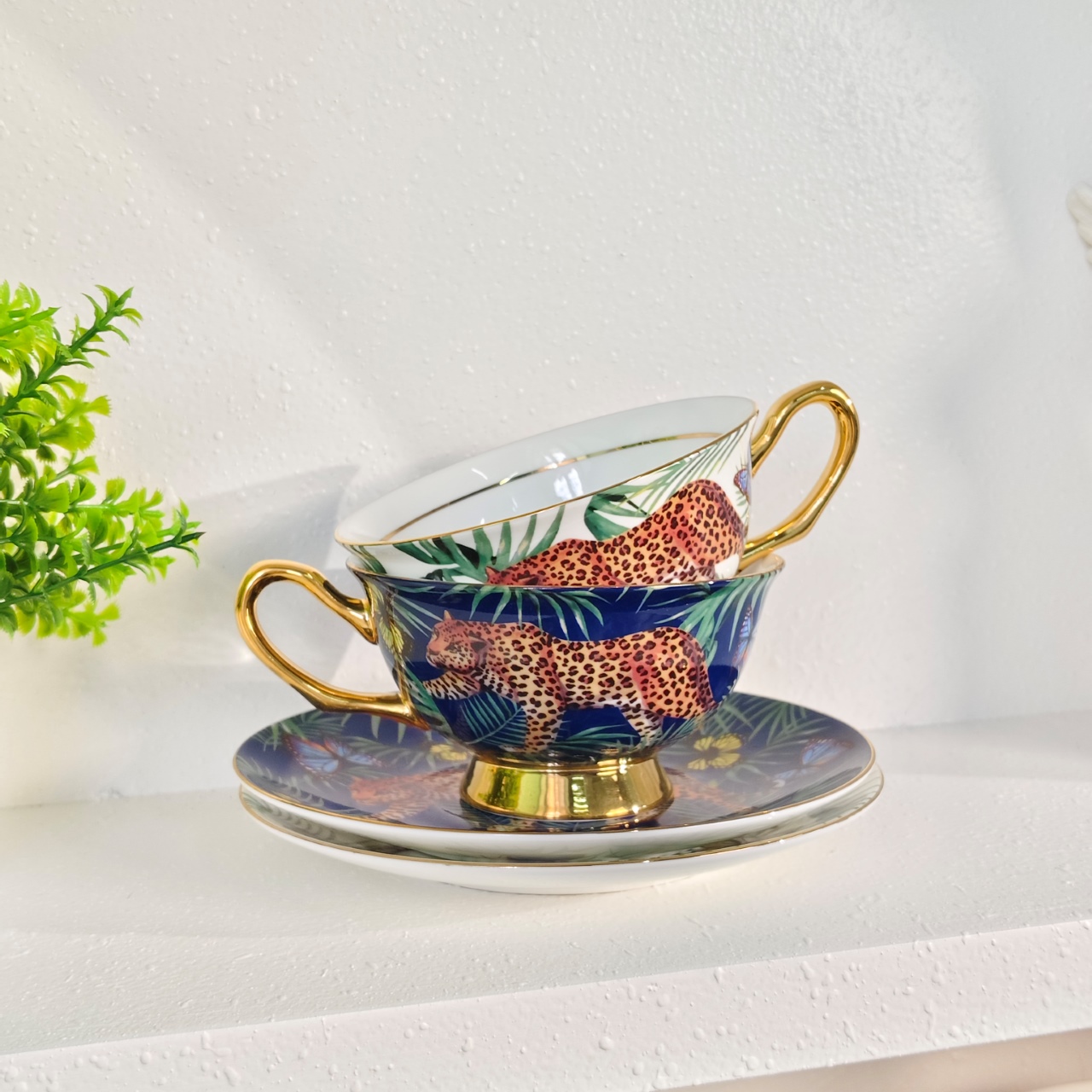 European Court-Style Afternoon Tea and Coffee Set: 1 Pot, 4 Cups, and 4  - Comprehensive 6