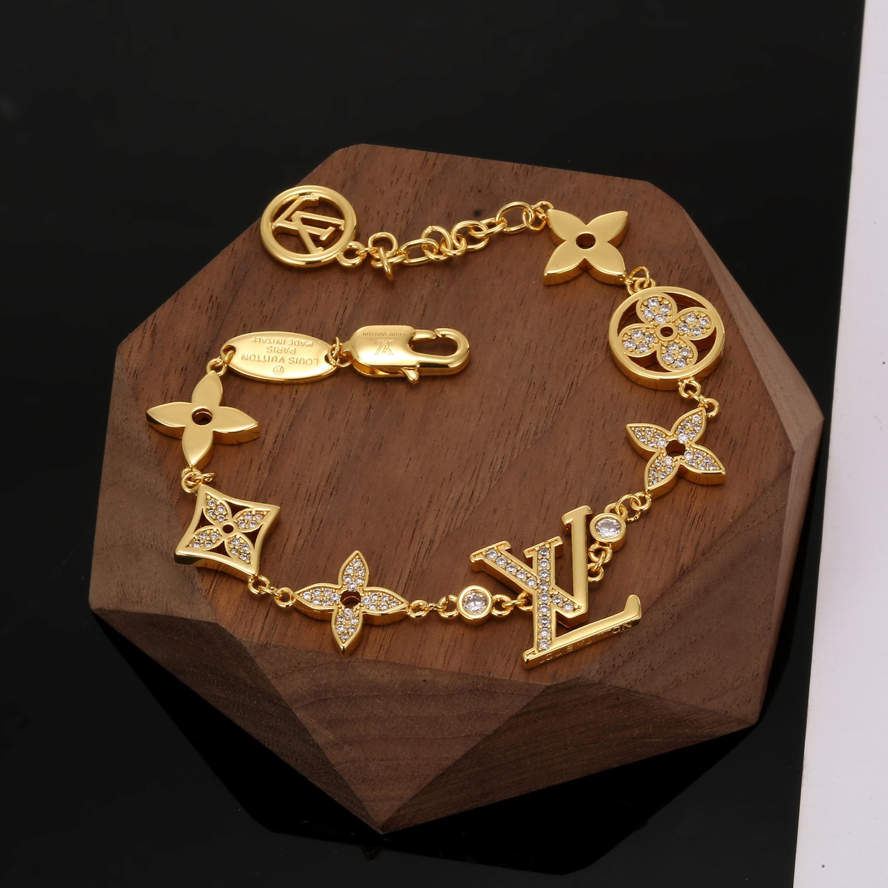 louis vuitton gold monogram charm bracelet