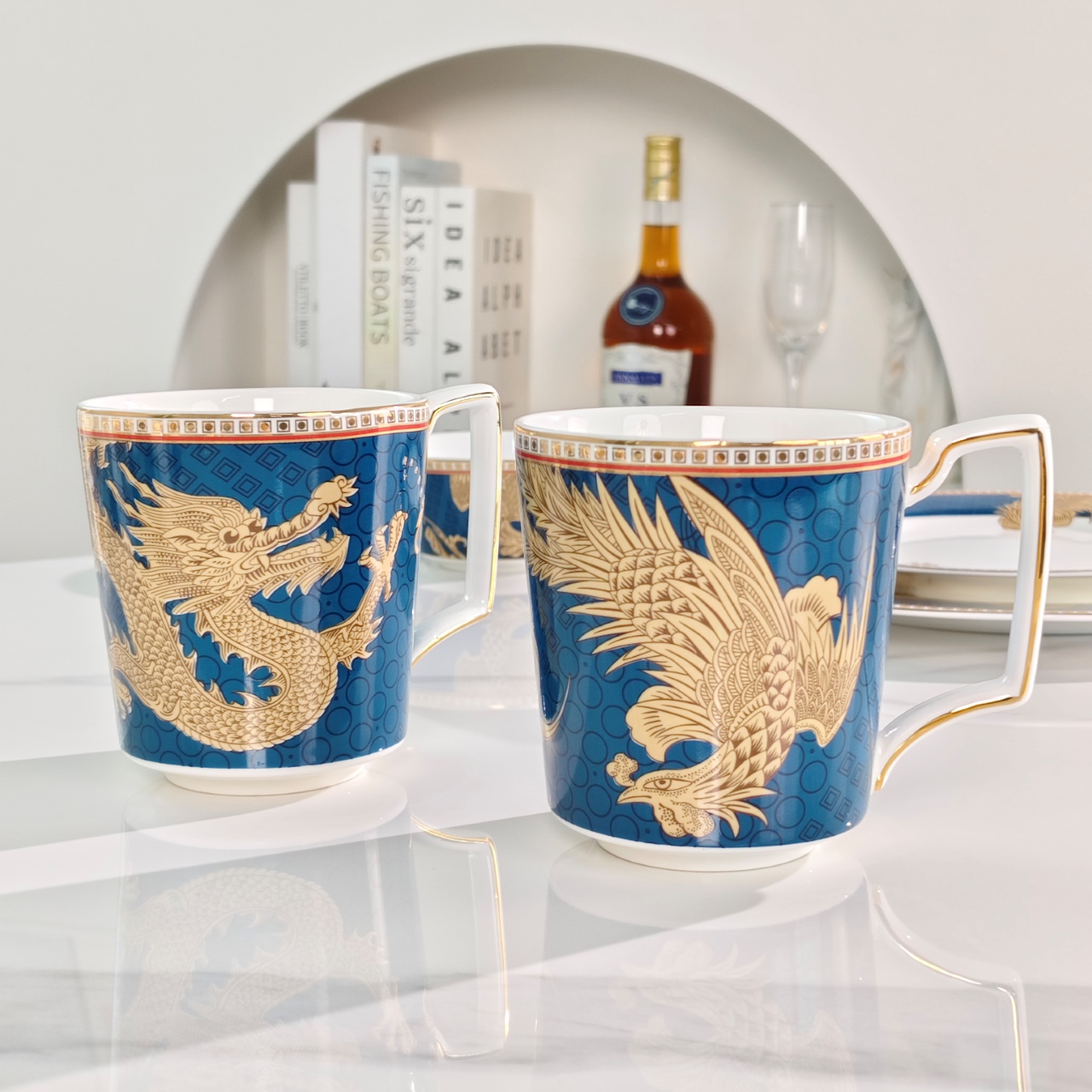 **WEDGWOOD Oriental Legend Mug Pair** - Comprehensive 3