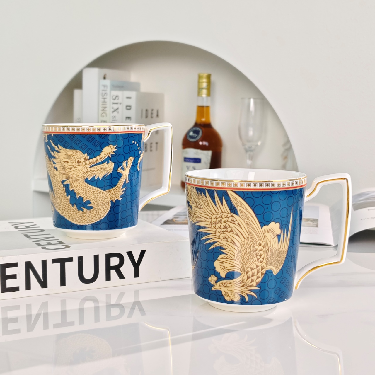 **WEDGWOOD Oriental Legend Mug Pair** - Comprehensive 4