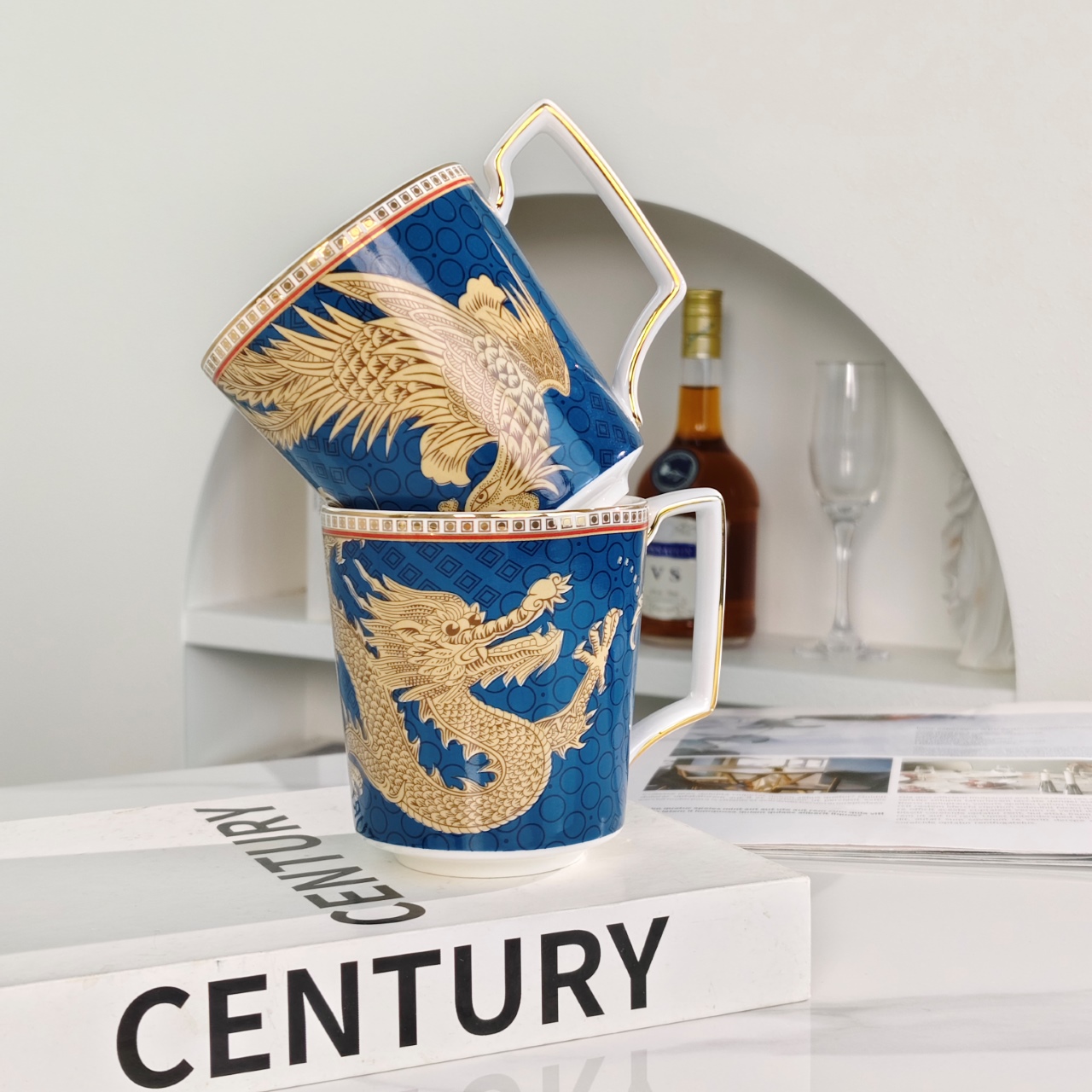 **WEDGWOOD Oriental Legend Mug Pair** - Comprehensive 5