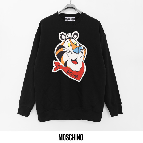Moschino Printed Crewneck Sweatshirt - Soft Cotton Terry, Black, XS - XL 1 Moschino Printed Crewneck Sweatshirt - Soft Cotton Terry, Black, XS - XL