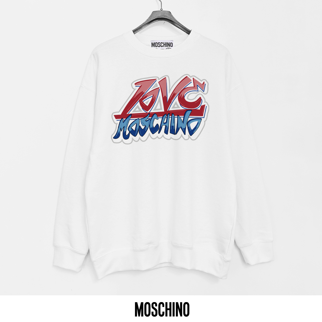 Moschino Printed Cotton Terry Crewneck Sweatshirt - Soft, Breathable Fabric