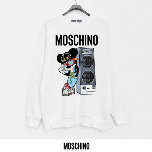 Moschino Printed Cotton Terry Sweatshirt - Designer Style with Mickey Mouse Graphic 1 Moschino Printed Cotton Terry Sweatshirt - Designer Style with Mickey Mouse Graphic