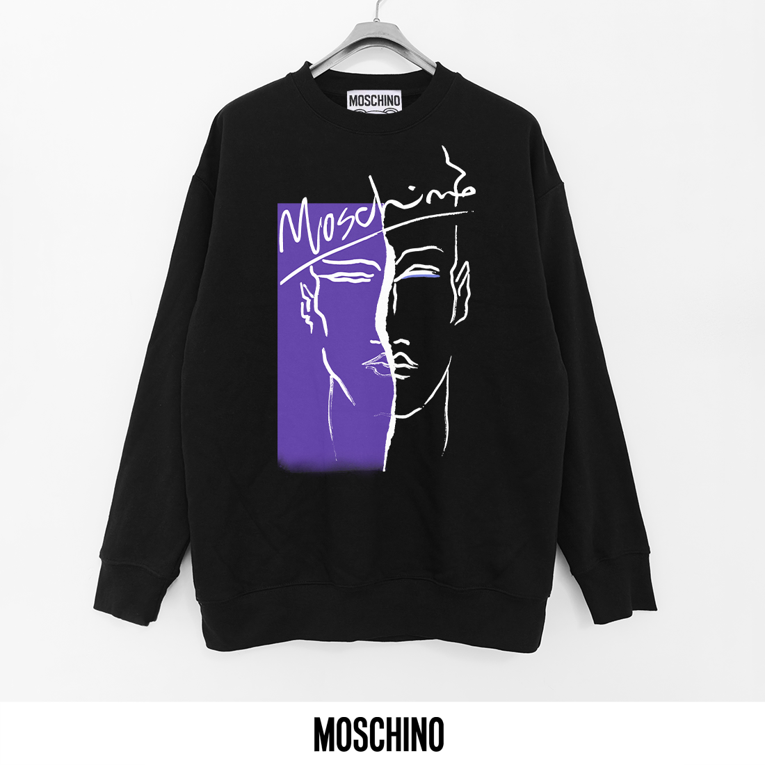 Moschino Printed Cotton Terry Crewneck Sweatshirt - Soft, Breathable, Durable