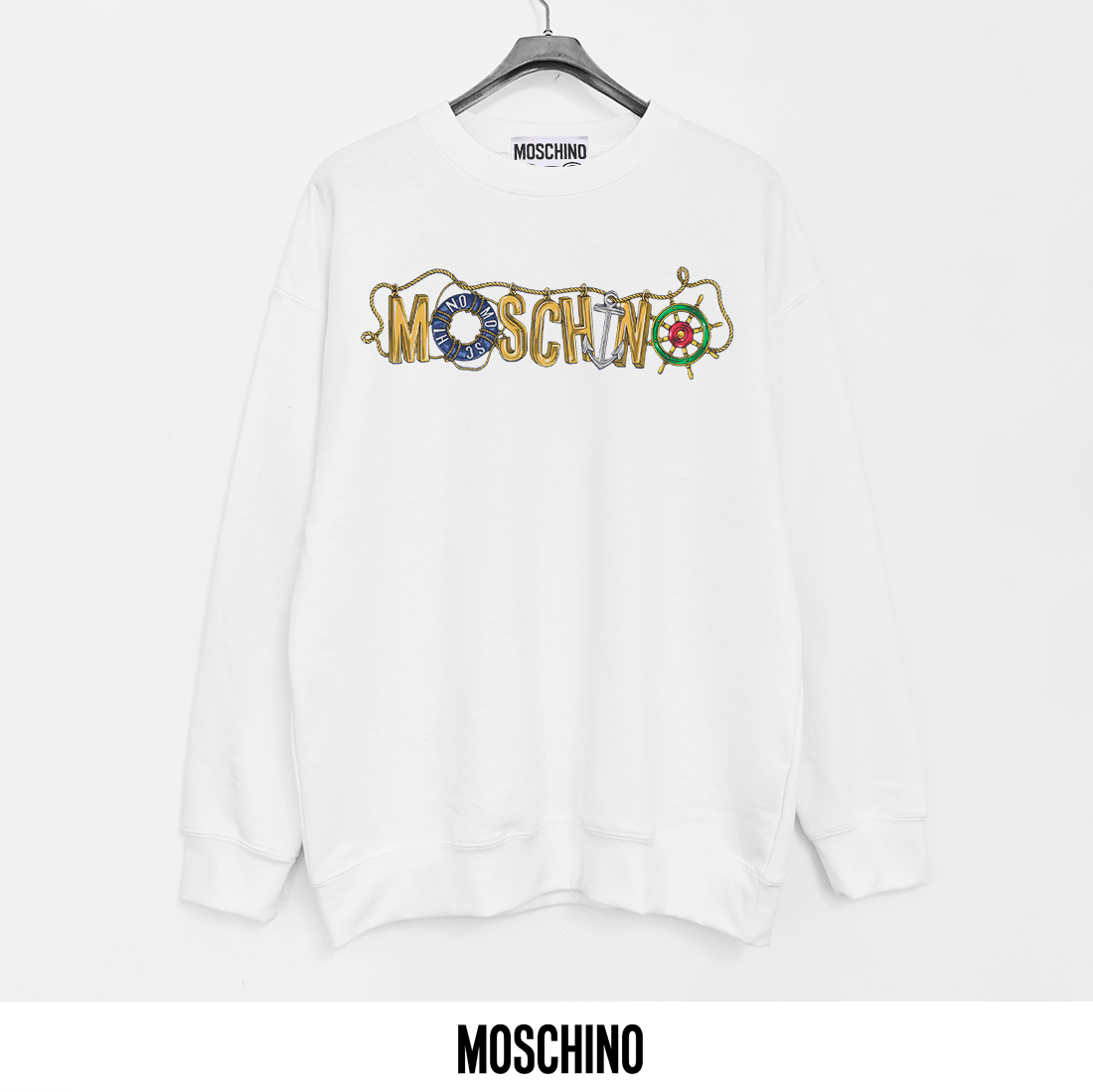 Moschino Printed Cotton Terry Crewneck Sweatshirt | Soft & Breathable
