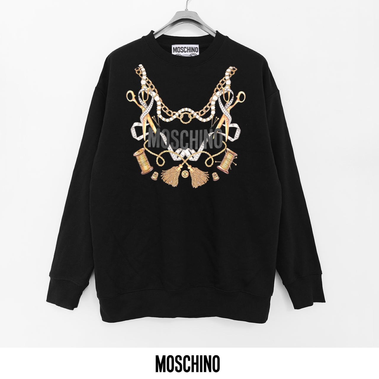 Moschino Printed Cotton Terry Crewneck Sweatshirt | Soft and Comfortable