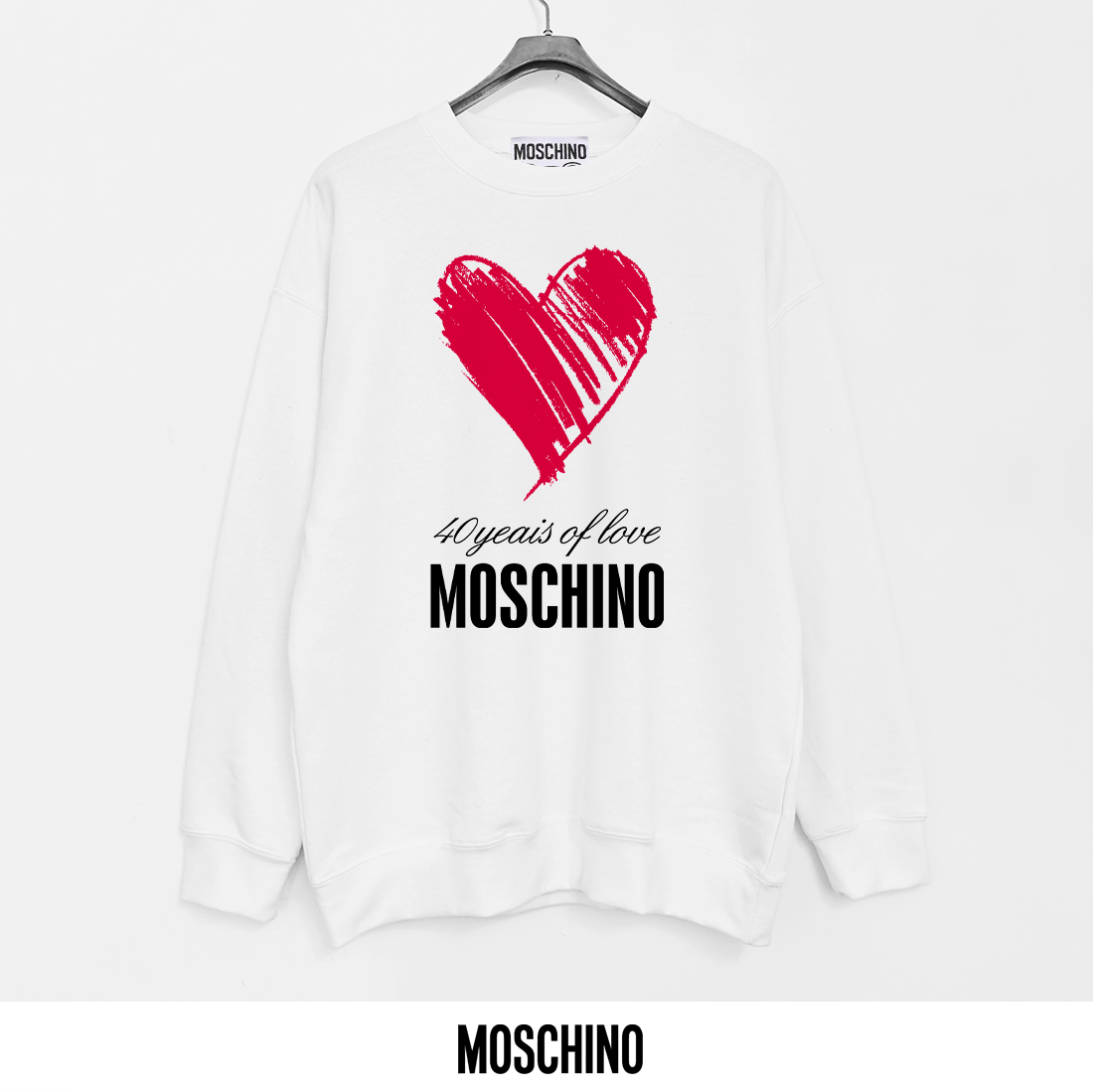 Moschino Printed Crewneck Sweatshirt, 440g Pure Cotton, Soft and Breathable