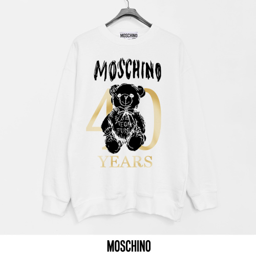 Products 34 Moschino Printed Cotton Crewneck Sweatshirt, White, Teddy Bear Design