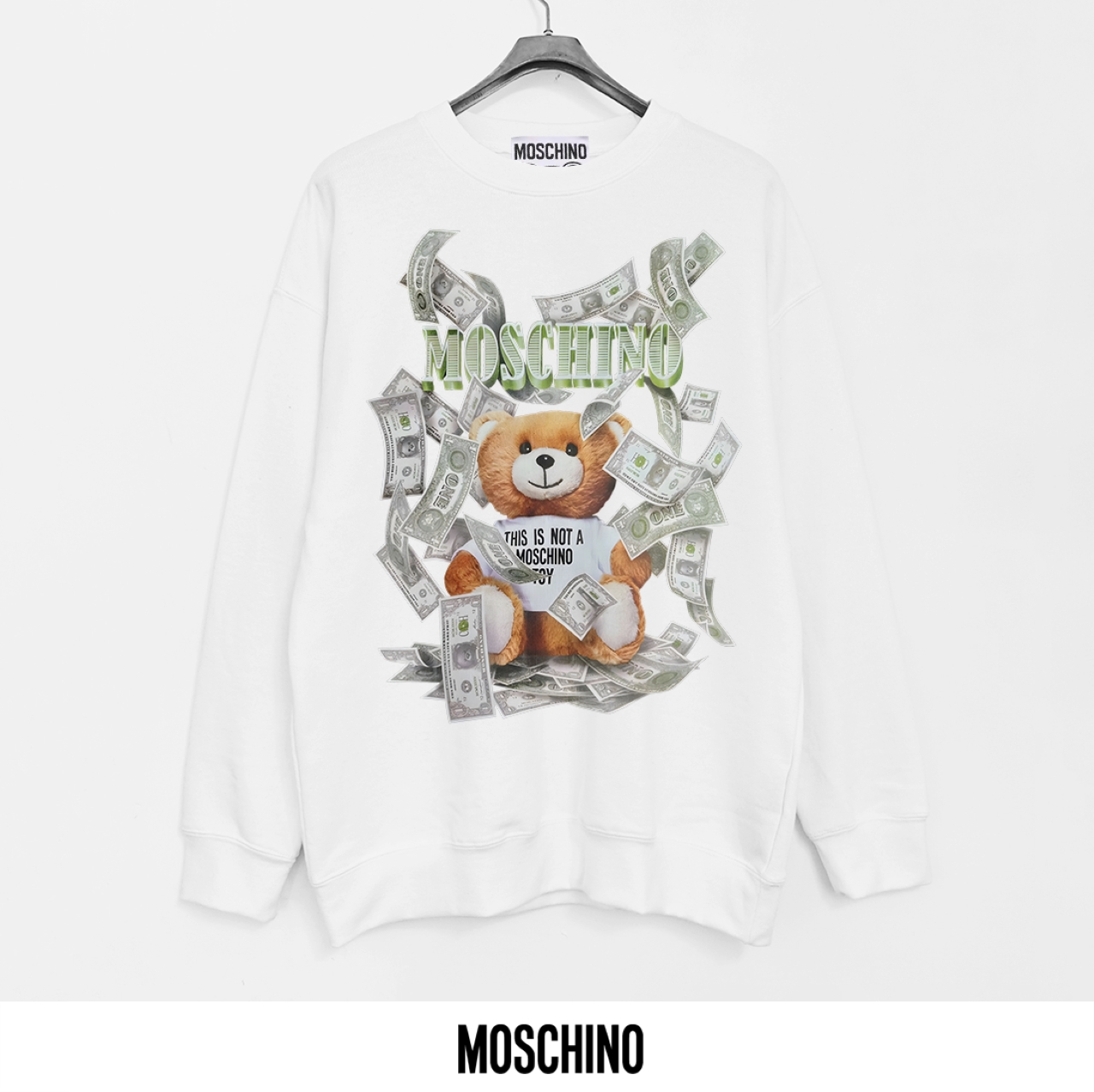 Moschino Printed Crewneck Sweatshirt - Breathable & Soft Pure Cotton Fabric