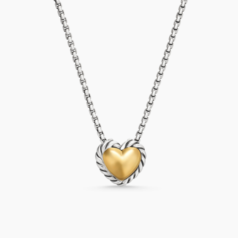 NO:107913,New style of V-gold material David Yurman love color separation necklace. Chain is thick 1.5mm, length 45 5cm delay chain, jewelry quality, necklace19860909V金材质新款 David Yurman 爱心分色项链. 链条粗1.5mm,长度45 5cm延迟链,饰品精品,necklace,Jewelry