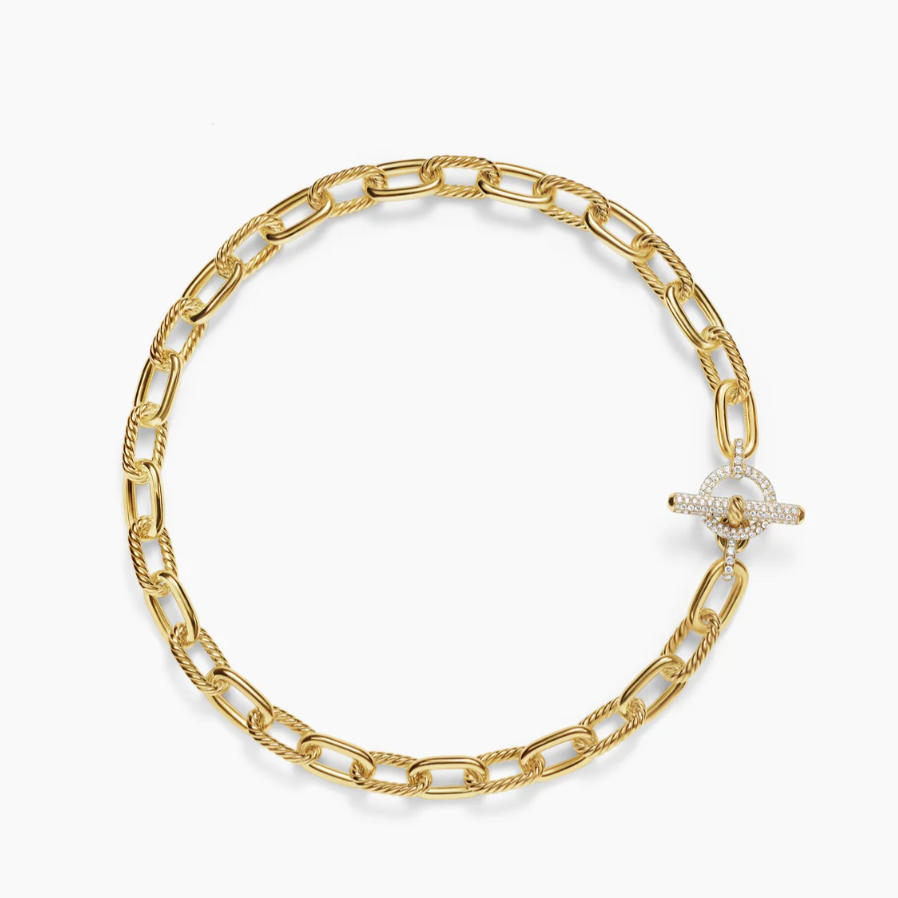 NO:107935,David Yurman 11mm gold colored diamond button wire rotary buckle necklace. Length 50cm, jewelry fine, necklace19860909David Yurman 11mm金色带钻纽线旋转扣项链.长度50cm,饰品精品,necklace,Jewelry