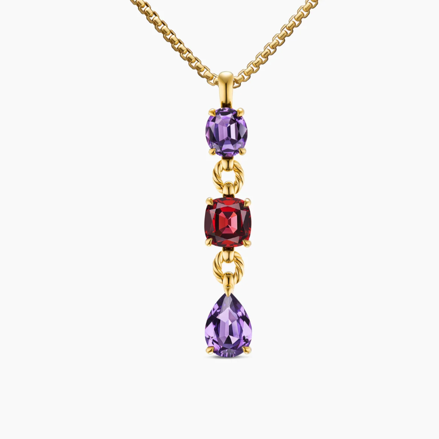 NO:107997,V gold David Yurman Mabella necklace color diamond. Chain thickness 2mm, length 45 5cm delay chain, jewelry quality, necklace19860909V金David Yurman 玛贝拉项链彩钻.链条粗2mm,长度45 5cm延迟链,饰品精品,necklace,Jewelry