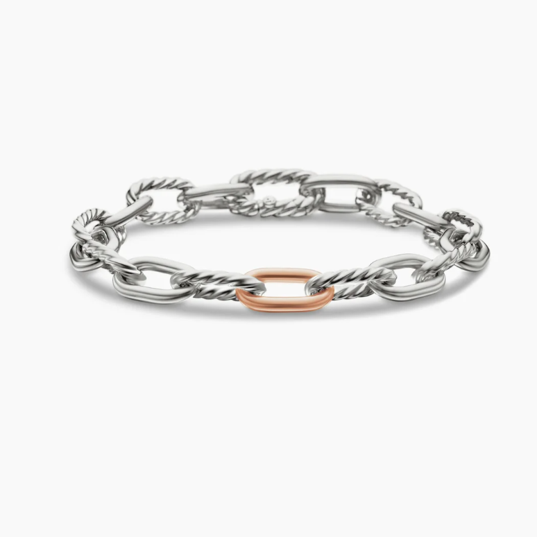 NO:107985,V gold David Yurman Madison chain rose gold color separation bracelet size 21cm, jewelry quality, bracelet19860909V金David Yurman 麦迪逊链式玫瑰金分色手链 尺寸21cm,饰品精品,bracelet,Jewelry