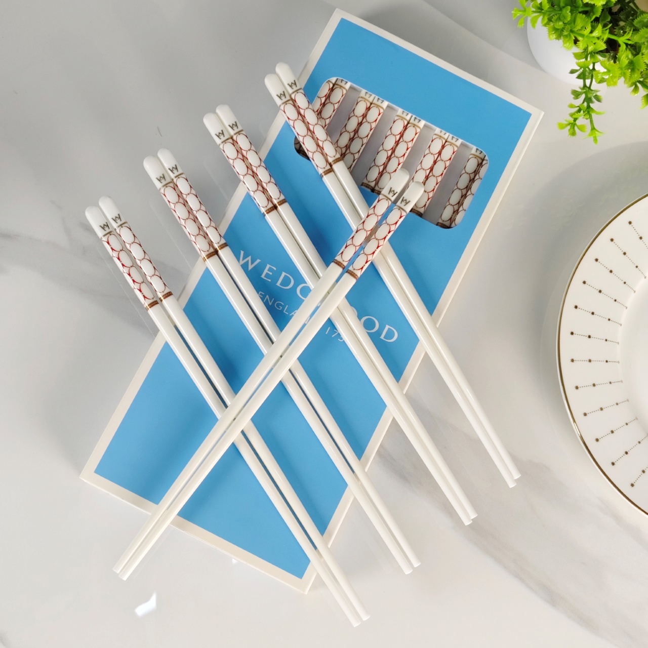 WEDGWOOD Renaissance Red Chopsticks - Comprehensive 2