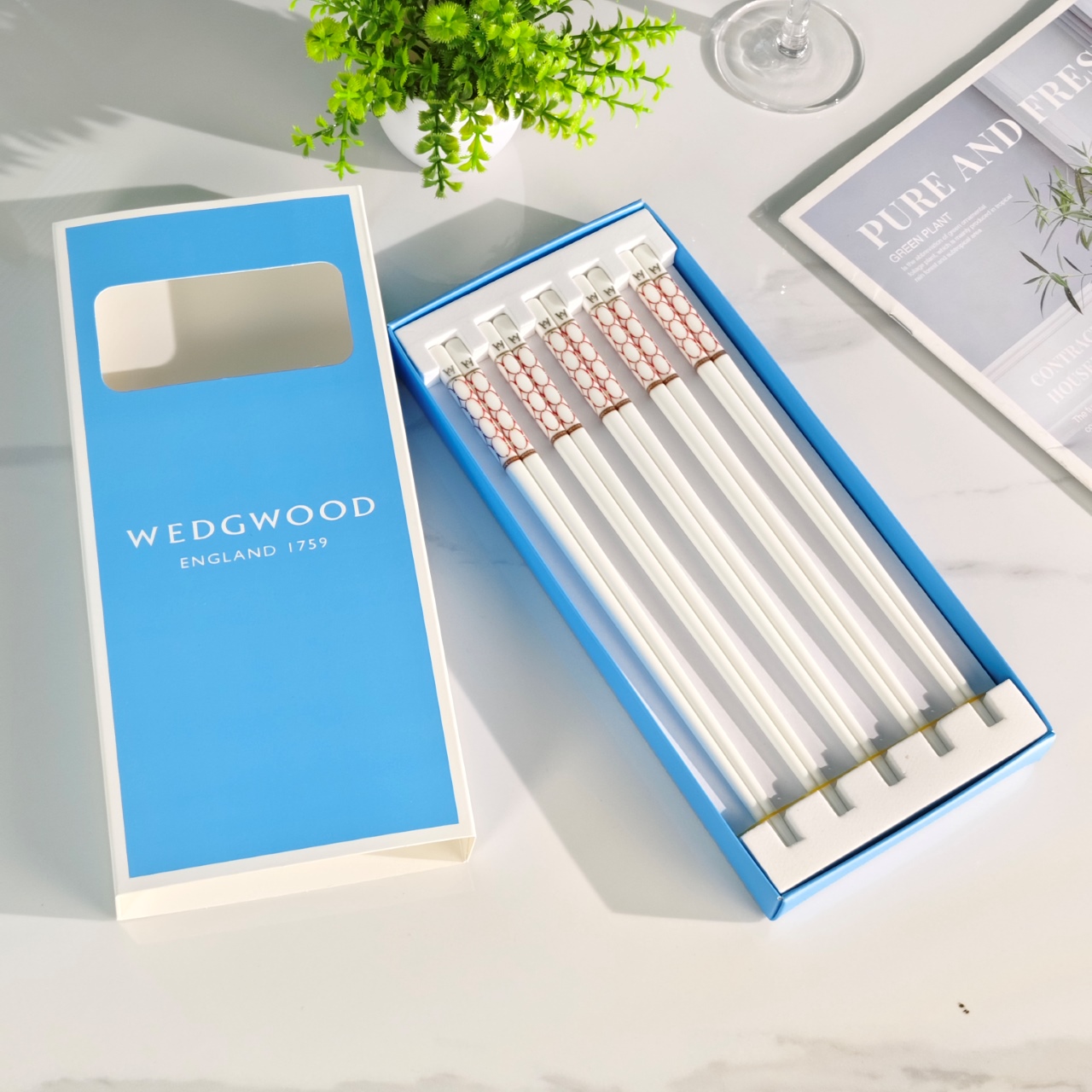 WEDGWOOD Renaissance Red Chopsticks - Comprehensive 3