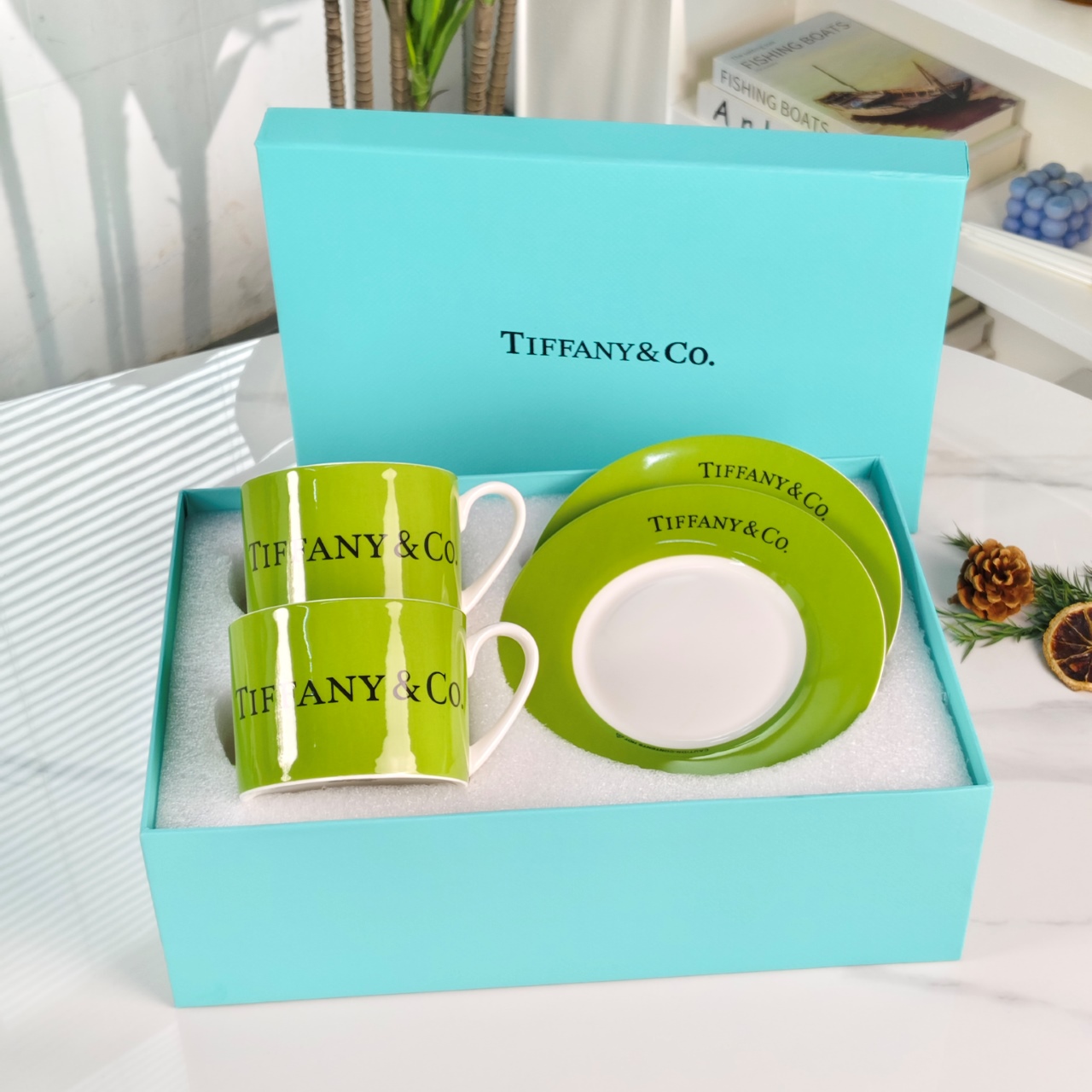 Tiffany#蒂芙尼【英文彩色双杯碟】礼盒装 5