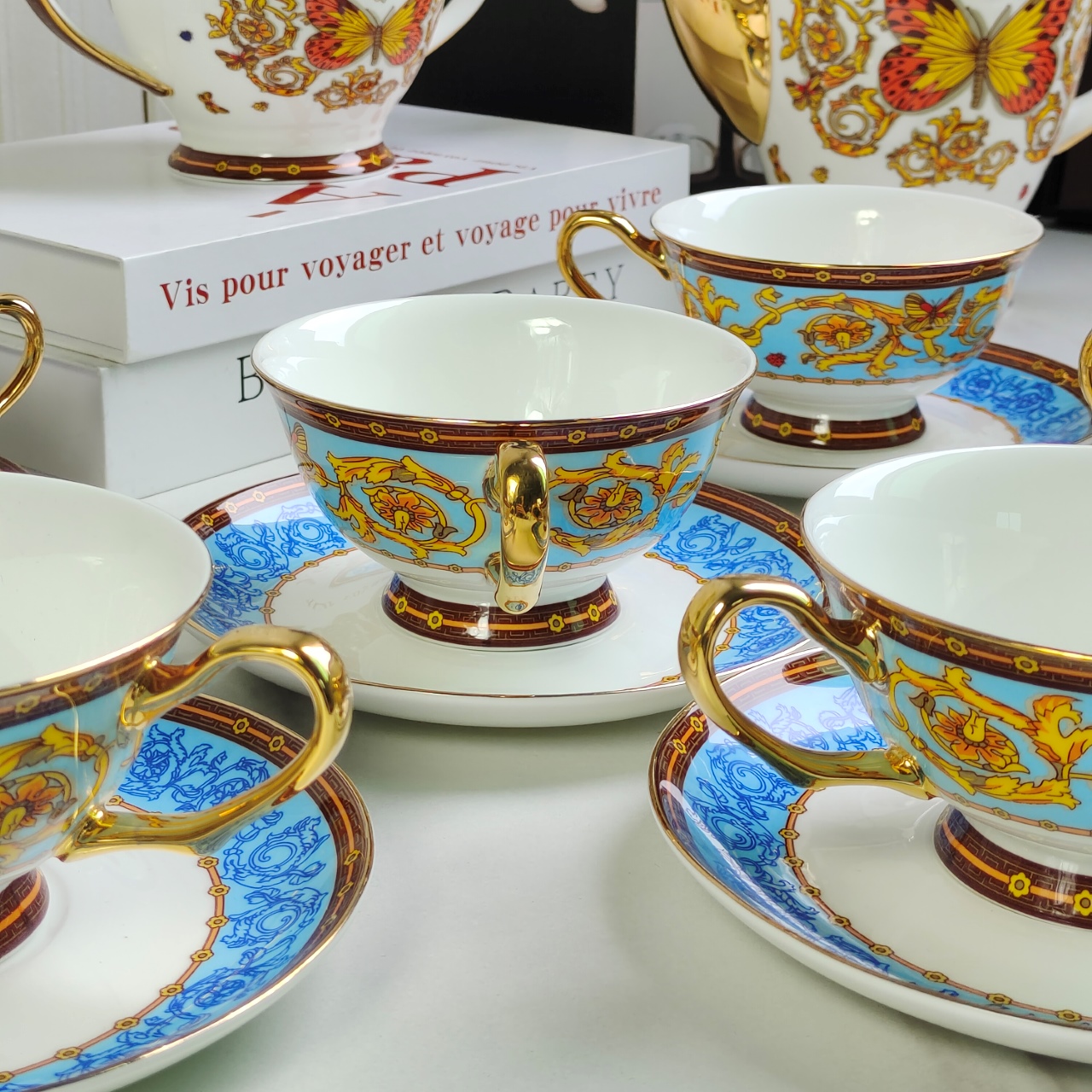 Versace Butterfly Collection [15 pieces] Coffee Set - Comprehensive 3