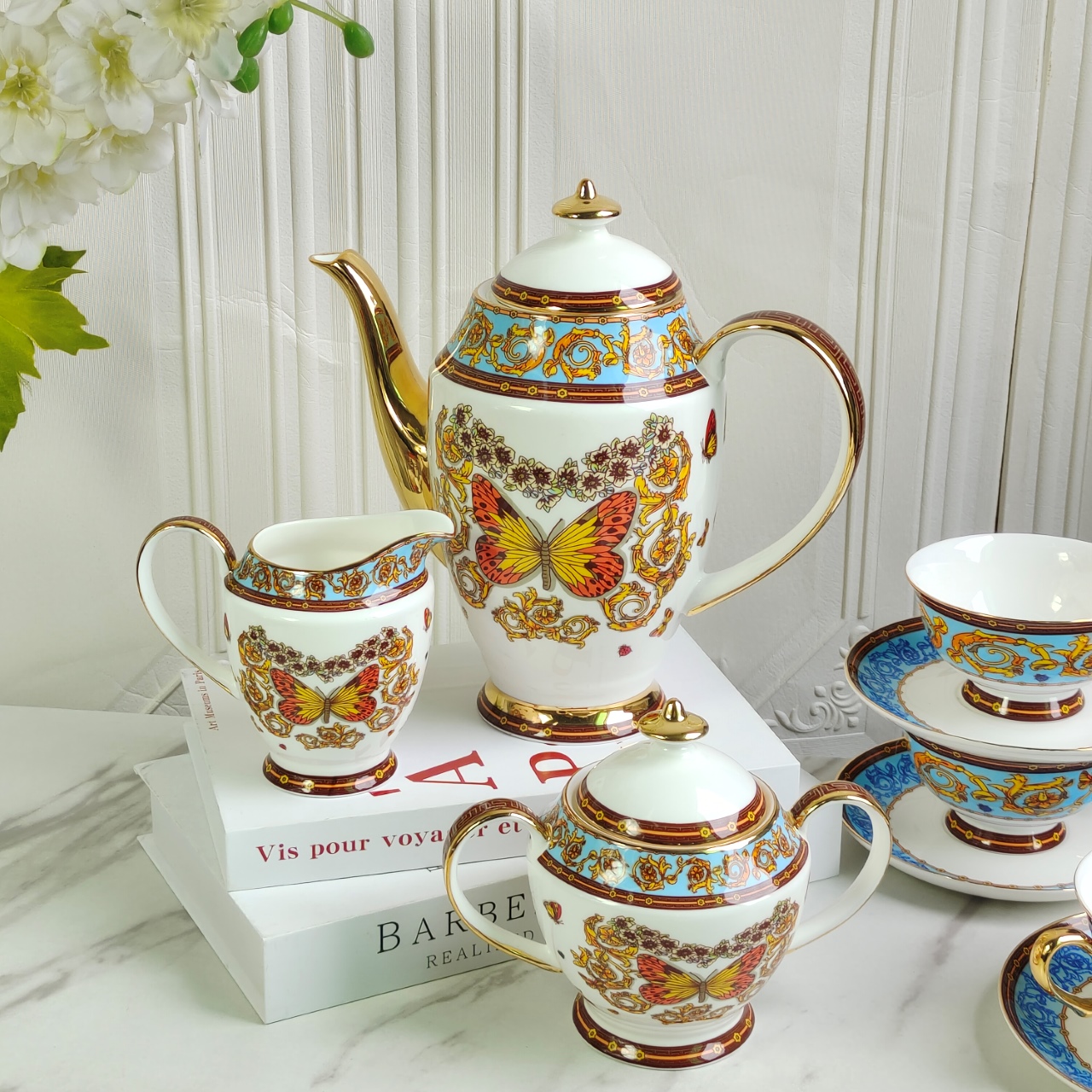 Versace Butterfly Collection [15 pieces] Coffee Set - Comprehensive 4