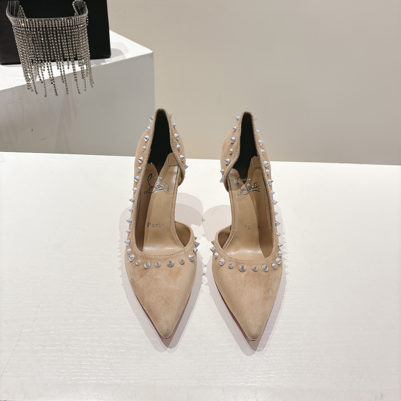 NO:235692,Top version Original box Christian Louboutin | 2025s original CL classic ANGALINA red sole louboutin high heels ~ material suede inner sheepskin outsole original imported AR1 top leather outsole Size34-43 