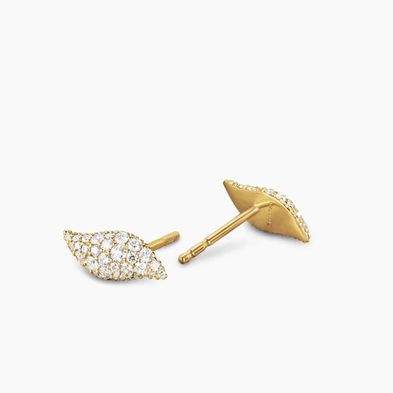 NO:109859,David Yurman golden petite pavé flute earrings, number DYEH-117, jewelry boutique19860909David Yurman金色娇小密镶长笛耳钉, 编号 DYEH-117,饰品精品,Jewelry