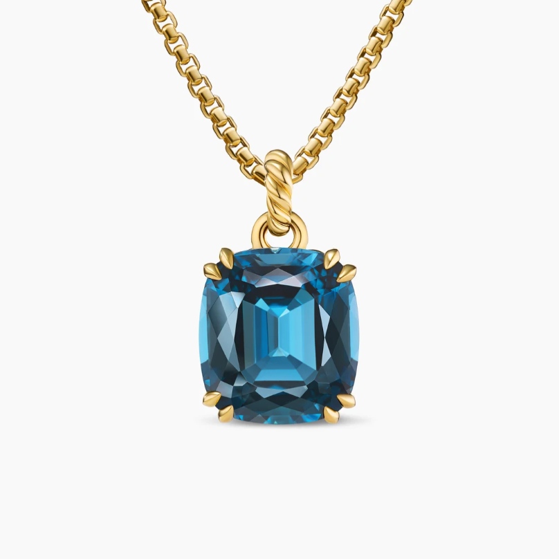 NO:109871,David Yurman 22mm golden blue crystal Marbella necklace. Chain thick 3mm, length 50 5cm delay chain, jewelry quality, necklace19860909David Yurman 22mm金色蓝水晶马尔贝拉项链.链条粗3mm,长度50 5cm延迟链,饰品精品,necklace,Jewelry
