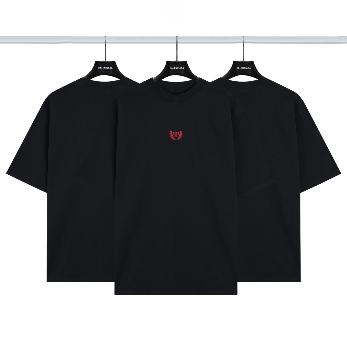 巴黎世家Balenciaga 双B麦穗字母刺绣短袖💰P80 颜色:黑色