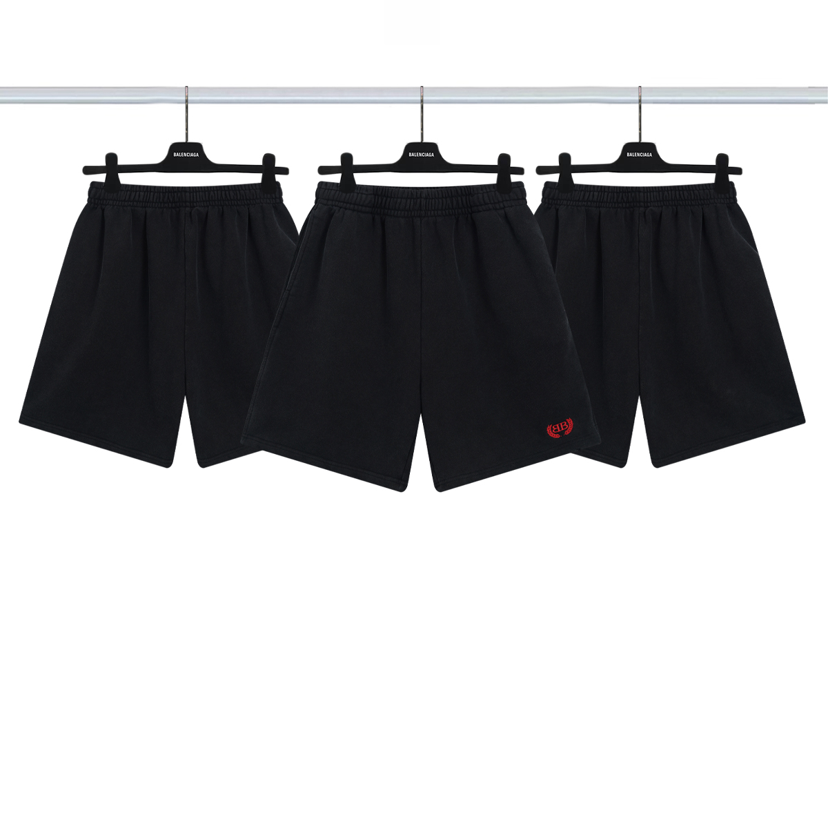 巴黎世家Balenciagg 双B麦穗刺绣短裤💰P100 颜色:洗水黑 尺码:xs-l