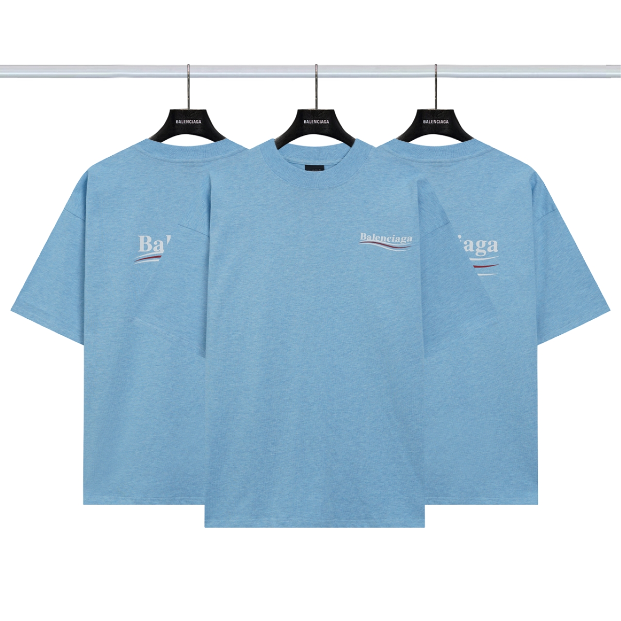 Balenciaga巴黎世家 可乐海浪短袖💰P80 颜色:雾霾蓝 尺码:xs-l