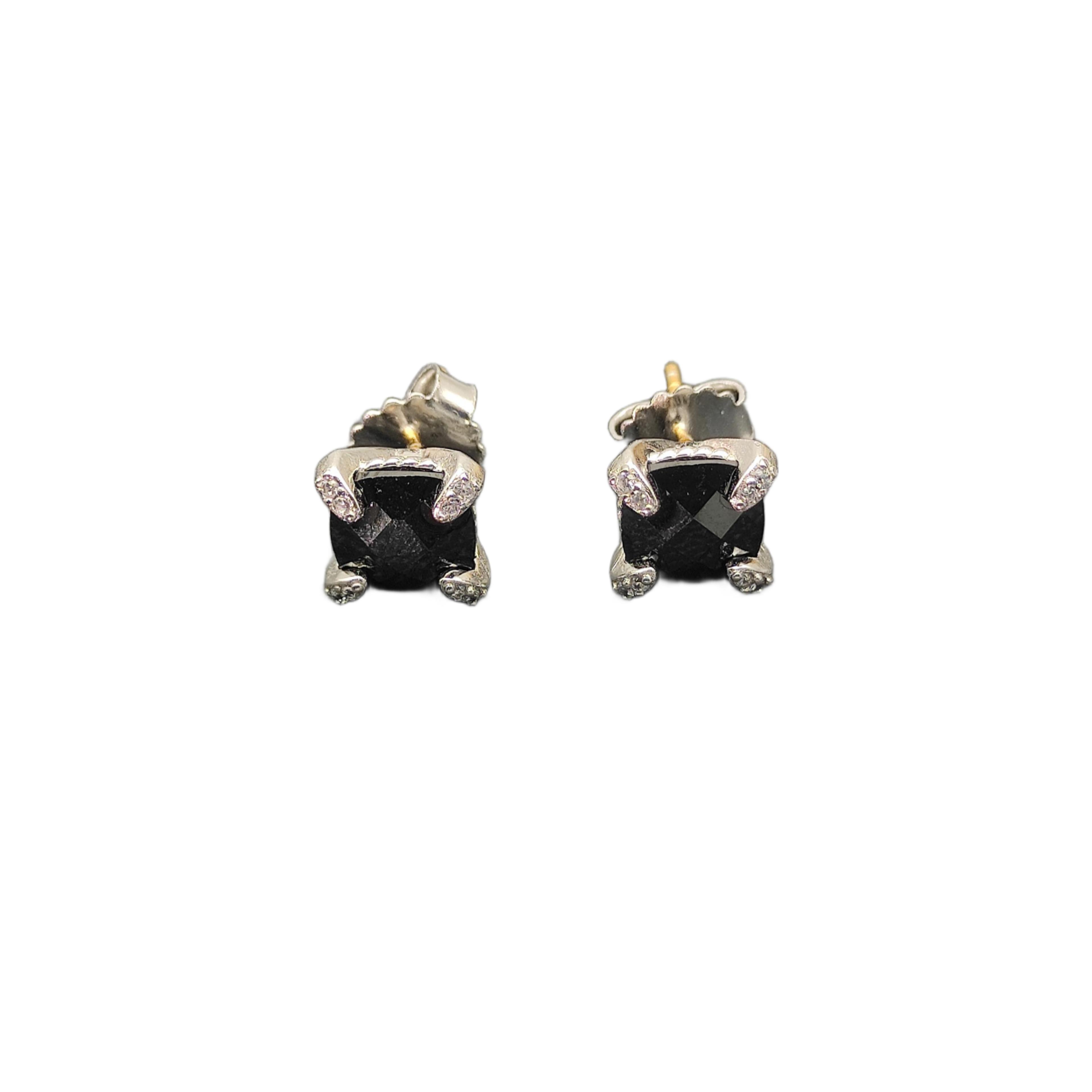 NO:705082,David Yurman main stone 8mm four-prong black diamond stud earrings, number DYEH-126, fine jewelry19860909David Yurman主石8mm四爪镶黑钻耳钉,编号 DYEH-126,饰品精品,Jewelry