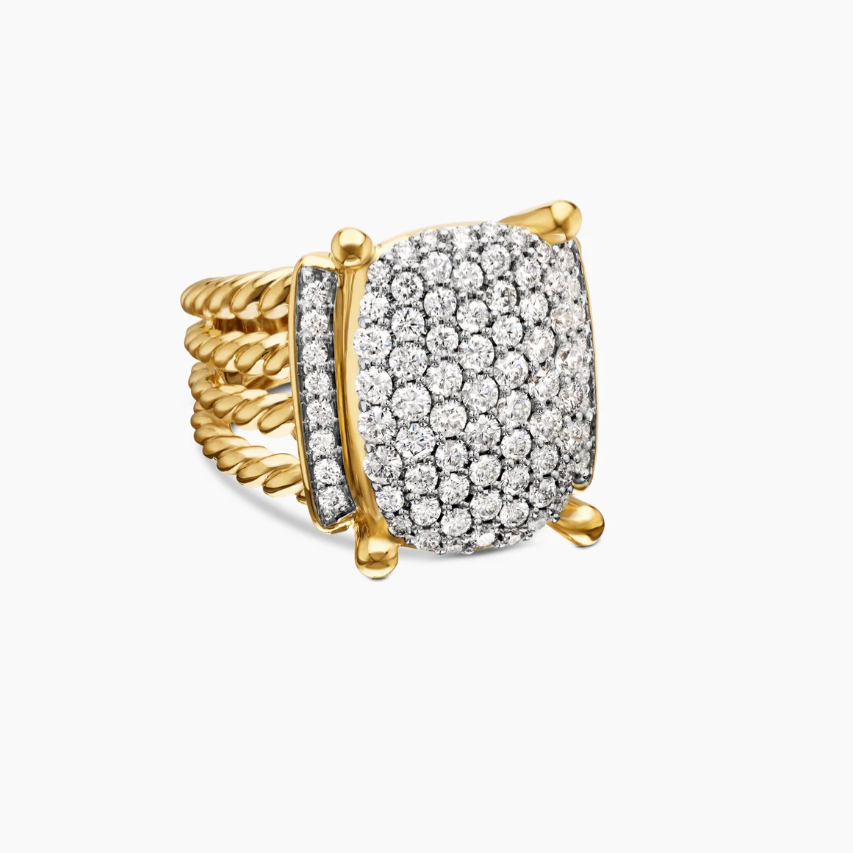 NO:380568,David Yurman Golden Large Pavé Diamond Ring Full Diamond Size, 6-7-8-9, Four Numbers, Elements, Ring19860909David Yurman 金色大号密钉钻戒指满钻 尺寸美号,6-7-8-9,四个号,饰品精品,ring,Jewelry