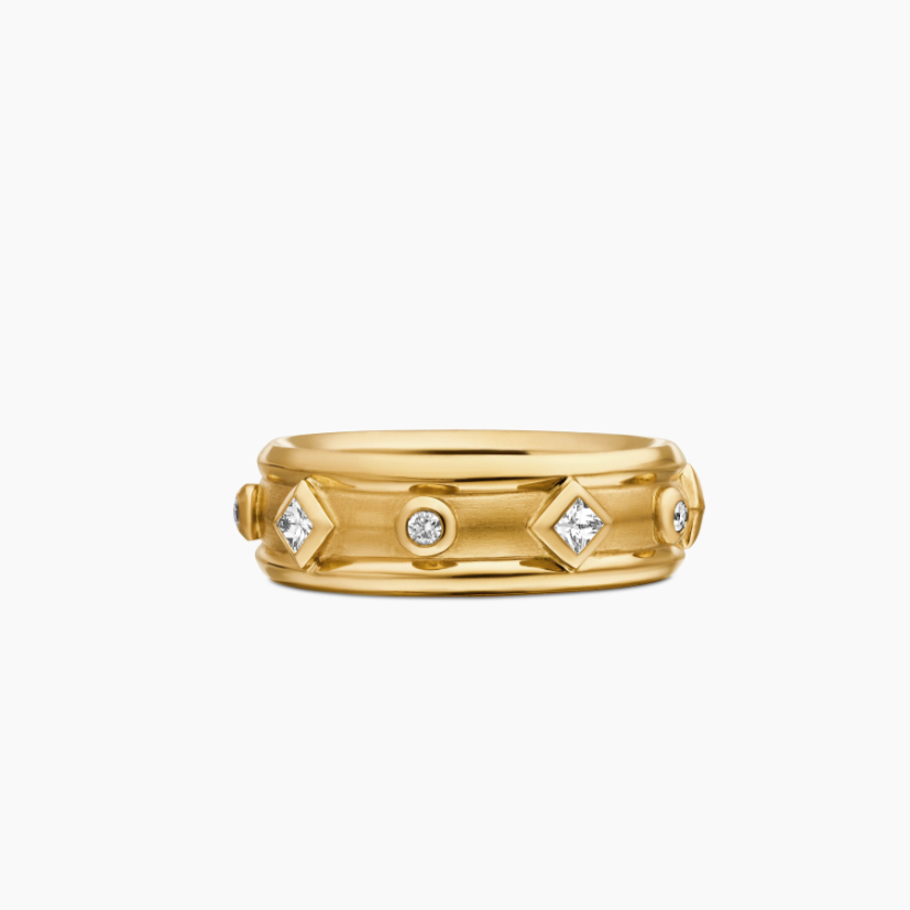 NO:380562,David Yurman Gold-inlaid Gem Renaissance Band Ring White Diamond Size Beauty Number, 6-7-8-9, Four Numbers, Jewelry Boutique, Ring19860909David Yurman 金色镶宝石文艺复兴乐队戒指 白钻尺寸美号,6-7-8-9,四个号,饰品精品,ring,Jewelry