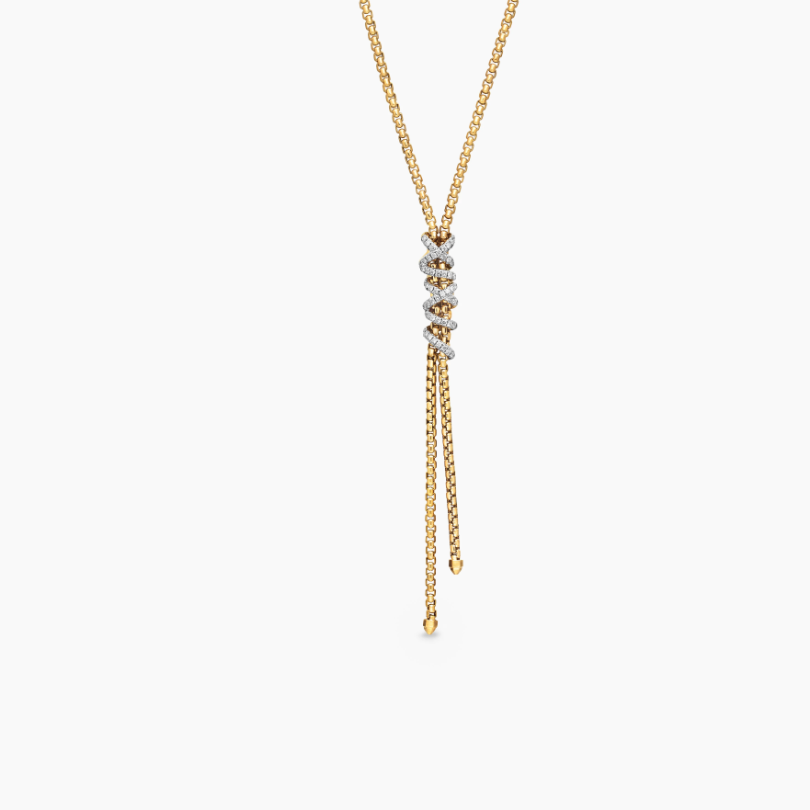 540 💰David Yuurman Golden Helena Y necklace. 3mm chain, 45+5cm extension chain. No. DYXL-162