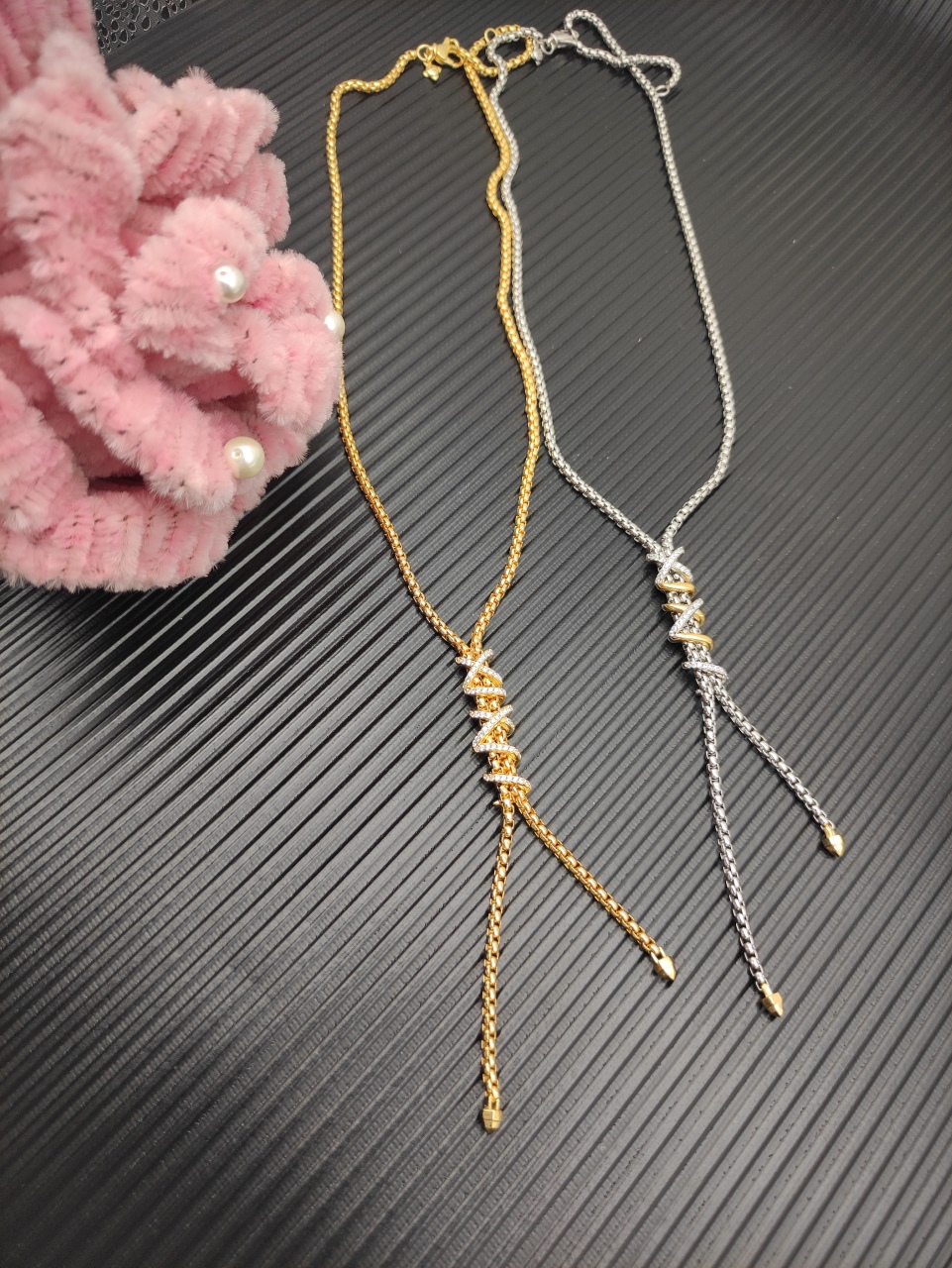 540 💰David Yuurman Golden Helena Y necklace. 3mm chain, 45+5cm extension chain. No. DYXL-162 - 图片 9