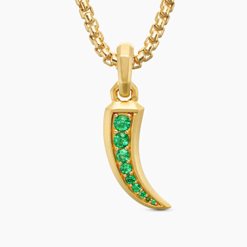 NO:555496,David Yurman gold Peters claw green diamond necklace. Chain thickness 2mm, length 45+5cm delay chain No. DYXL-163, fine jewelry, necklace19860909David Yurman 金色彼得斯爪绿钻项链. 链条粗2mm,长度45+5cm延迟链  编号DYXL-163,饰品精品,necklace,Jewelry