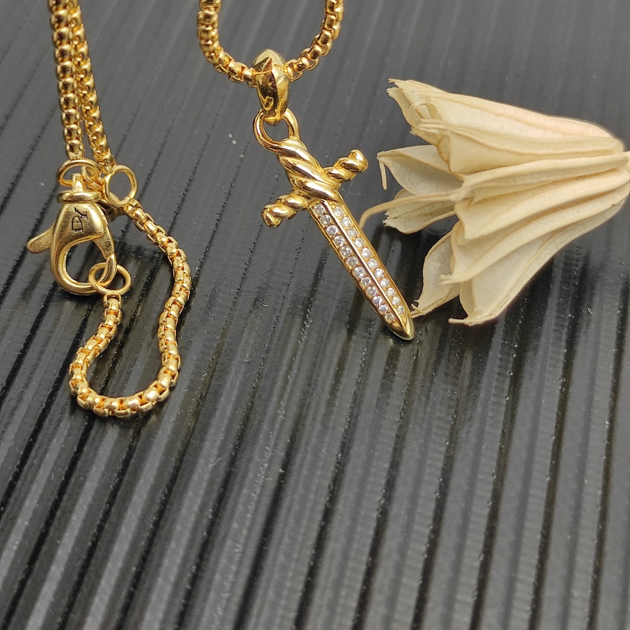 500 💰David Yuurman gold peter dagger necklace. Two millimeters long, 45 plus five. No. DYXL-164 - 图片 7