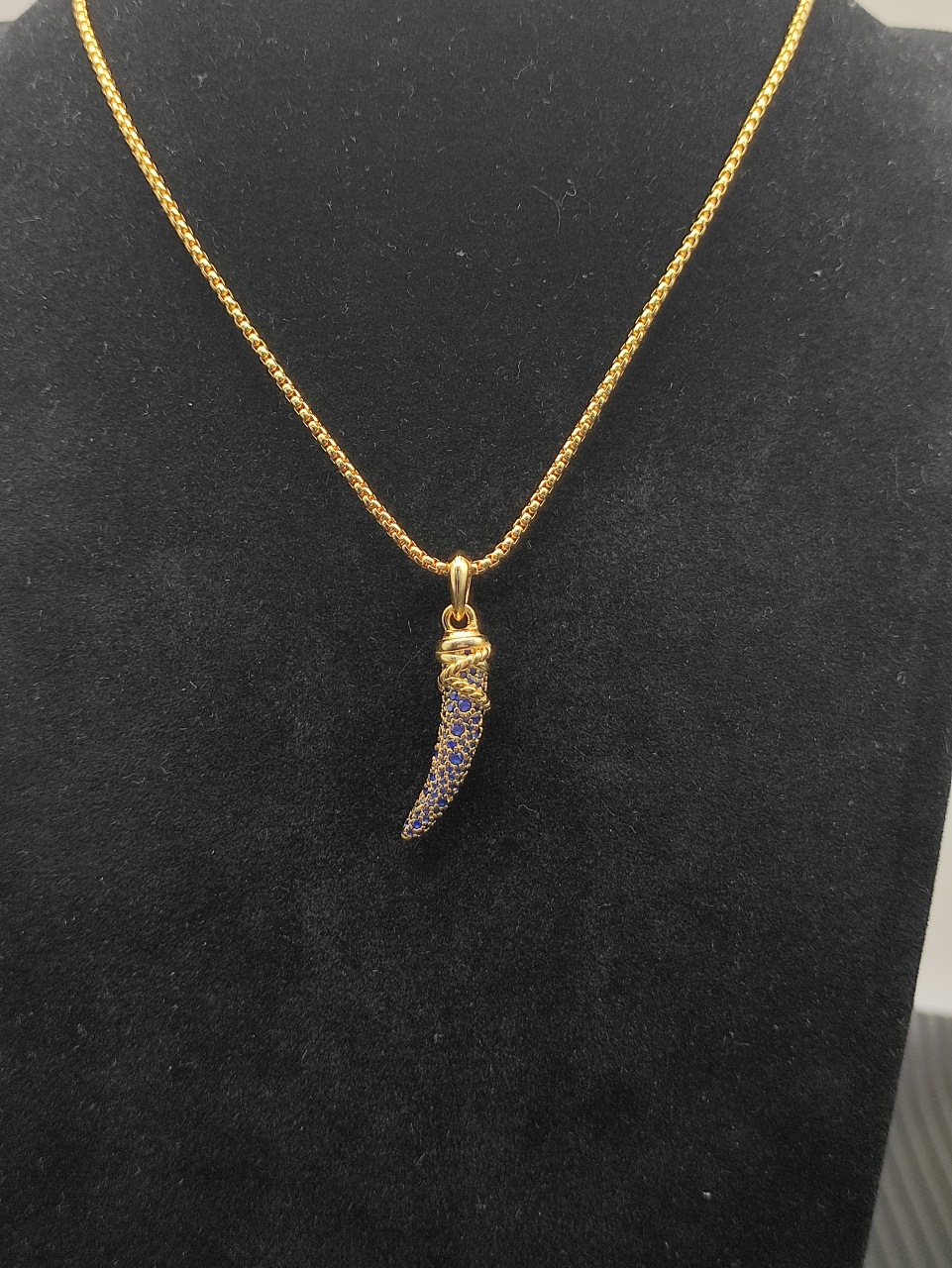 500 💰Davidturman sapphire tooth necklace. Two millimeters long, 45+5cm late. No. DYXL-168 - 图片 9