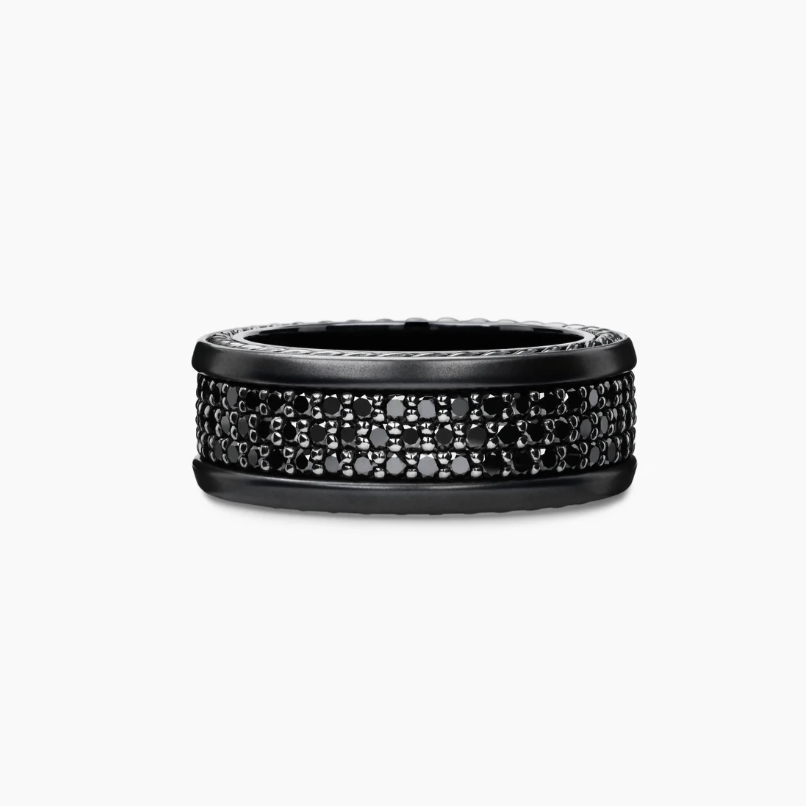 NO:380622,David Yurman 8.5MM black gold line full diamond black diamond ring size, 6-7-8-9, six numbers, jewelry quality, ring19860909David Yurman 8.5MM黑金色纽线满钻黑钻戒指尺寸美号,6-7-8-9,六个号,饰品精品,ring,Jewelry