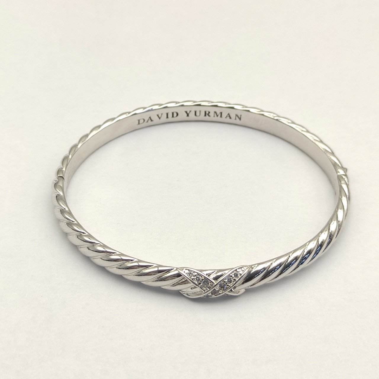 575 💰David Yurman 6.2mm Silver X-band carved wave bracelets. 19 cm. No. DYSZ-337 - 图片 9