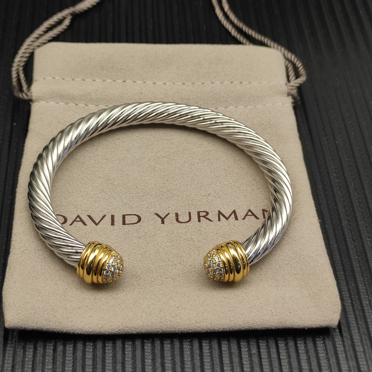 625 💰David Yuurman 7 mm half-blown drilled gold-headed bracelets. No. DYSZ-339 - 图片 2