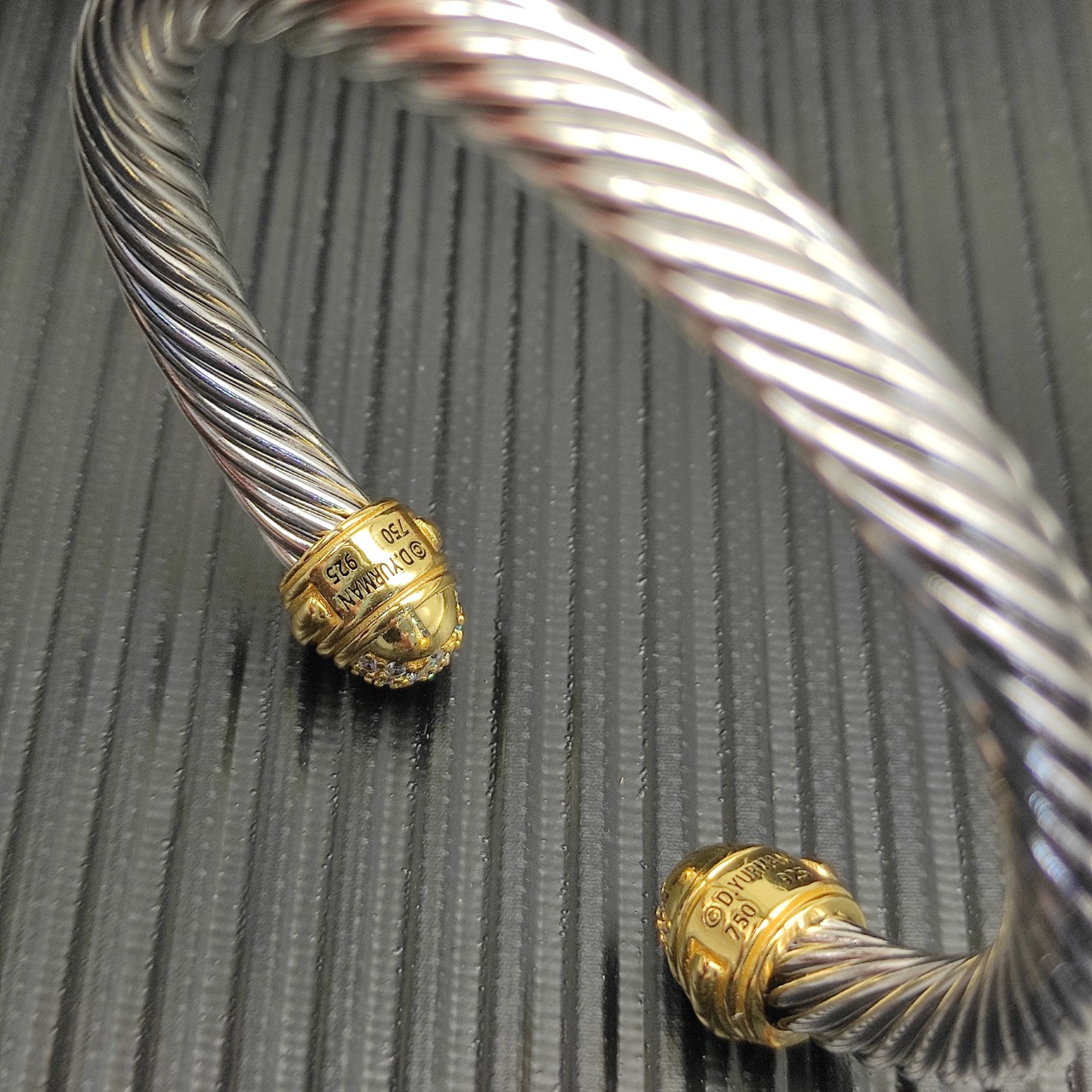 625 💰David Yuurman 7 mm half-blown drilled gold-headed bracelets. No. DYSZ-339 - 图片 5