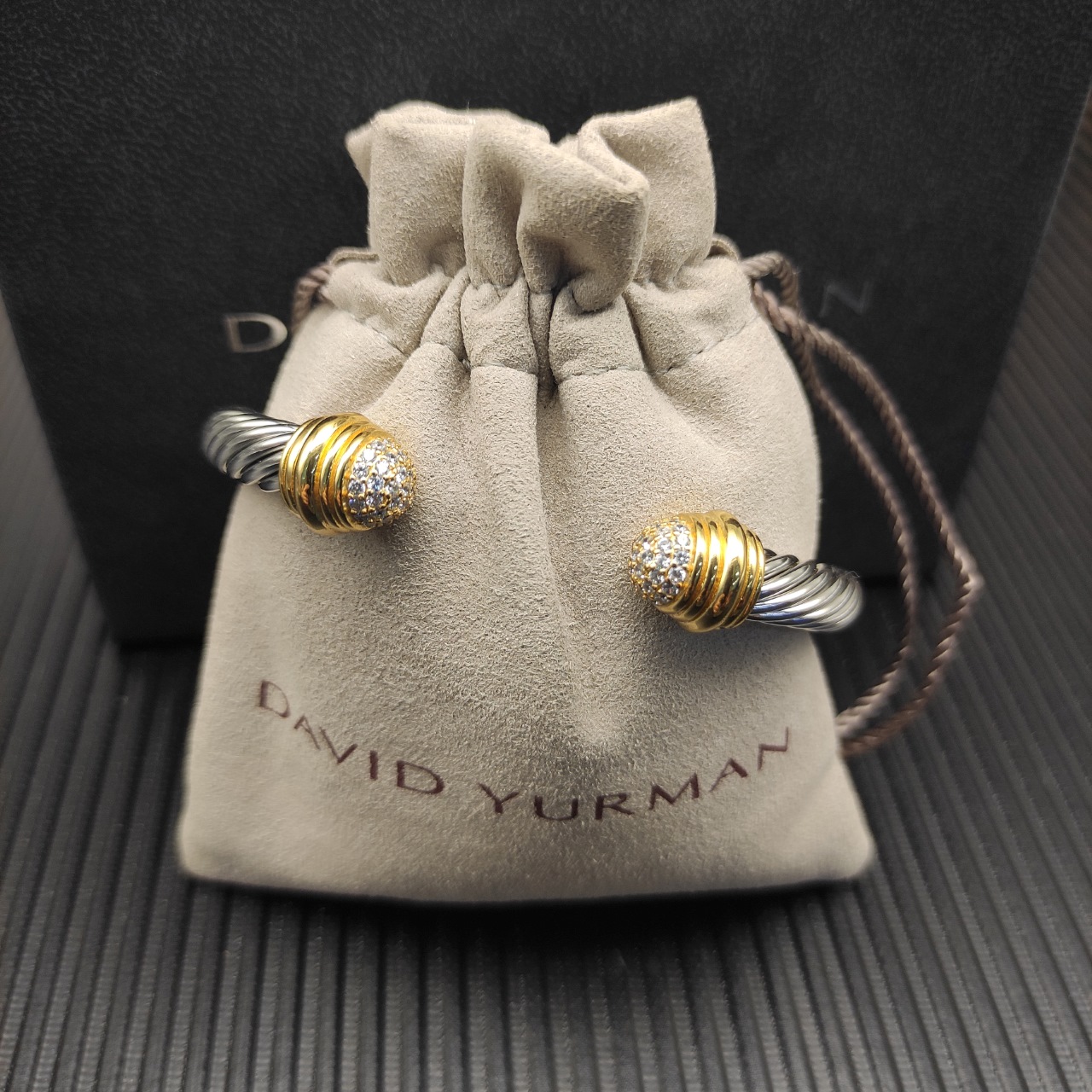 625 💰David Yuurman 7 mm half-blown drilled gold-headed bracelets. No. DYSZ-339 - 图片 7