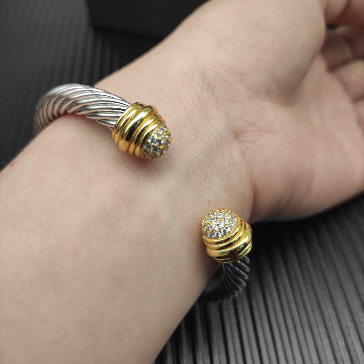 625 💰David Yuurman 7 mm half-blown drilled gold-headed bracelets. No. DYSZ-339 - 图片 8