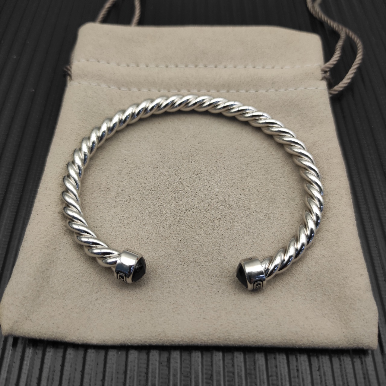 575 💰David Jurman 6MM silver-coloured nebula cuff bracelets. No. DYSZ-343 - 图片 2