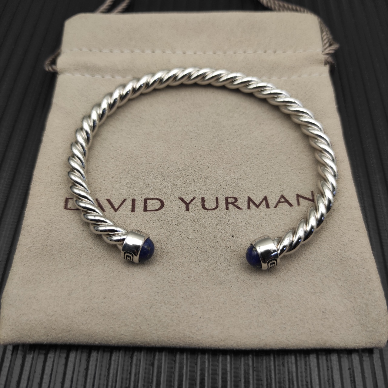 575 💰David Yurma 6MM silver-coloured typhus cuff bracelet. No. DYSZ-344