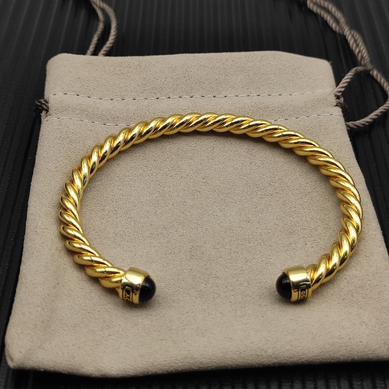 575 💰David Yurman 6MM Golden Manaunoni line cuff bracelet. Number DYSZ-347 - 图片 2