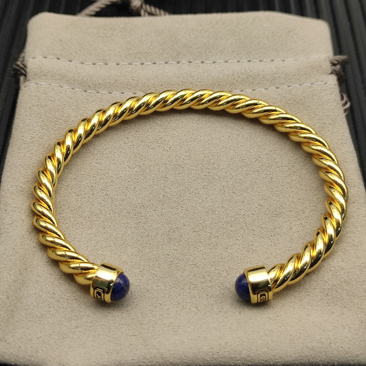 575 💰David Yurman 6MM golden and green cuff bracelets. Number DYSZ-350 - 图片 2